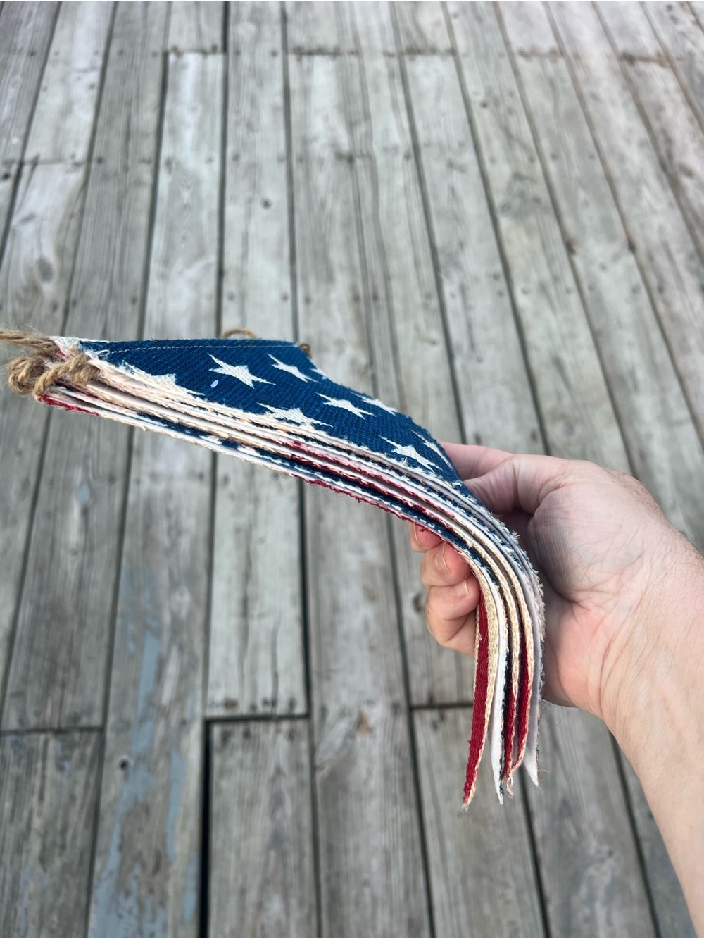 Blue Star Burlap Pennant Banner - Rustic Home Accent - Picture 4 of 4